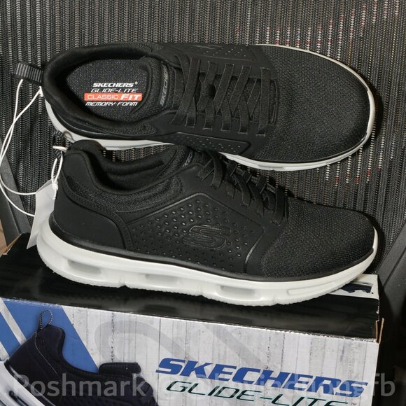 Skechers Men's Glide Lite Pacer Shoe  Colors: Black - Picture 1 of 5